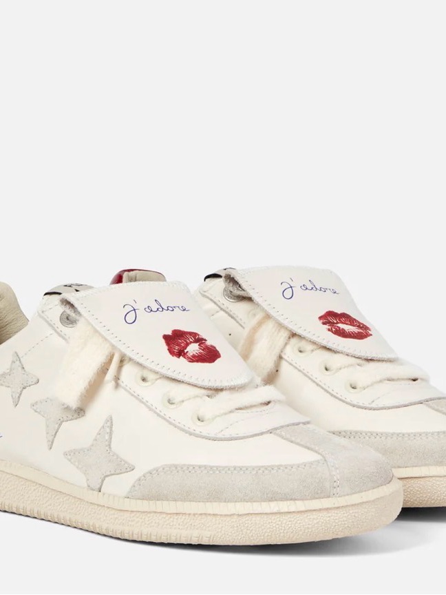 Plus Duke Kiss Sneakers Women’s Cream Sneakers With Red Heel And Lip Detail — image 3 of 5